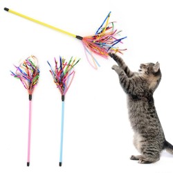 Varinha colorida de fita para pet, 