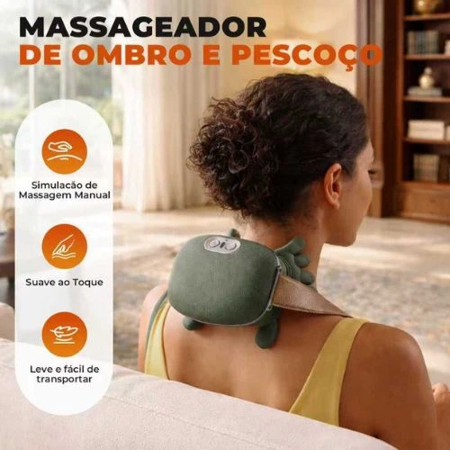 Massageador Elétrico 4D para Pescoço e Ombros com Aquecimento