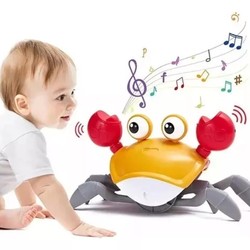 Brinquedo Caranguejo Fujão Música Luz Sensor