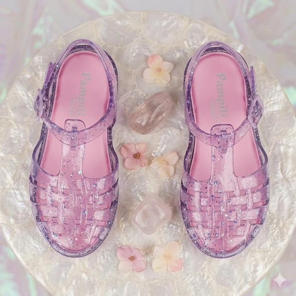 SANDALIA PAMPILI VALEN TRANSPARENTE/MIX ROXO PVC - 703005