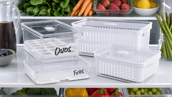 KIT ORGANIZADOR DE GELADEIRA CLEAR 4 UN