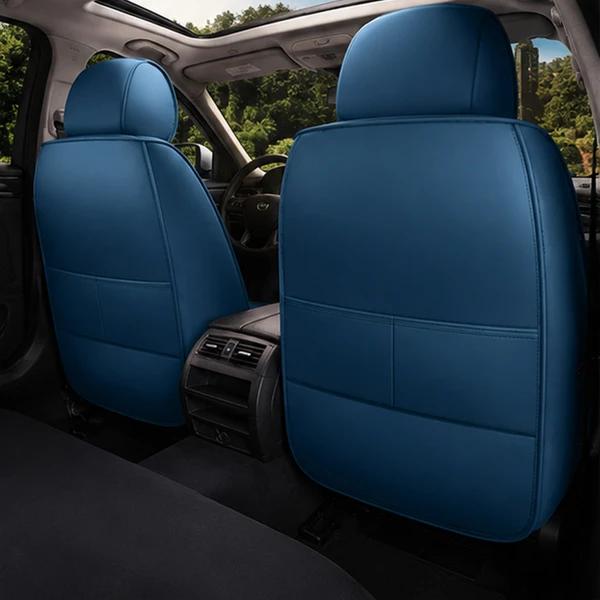Kit Completo de Capas para Banco de Carro Aureon em Couro Legítimo Universal 5 Lugares Com Airbag + Tapetes e Capa de Volante