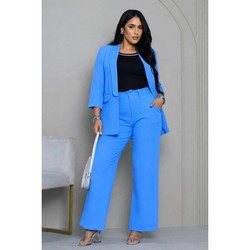 Conjunto Feminino Alfaiataria Premium – Blazer Moderno + Calça Pantalona Elegante