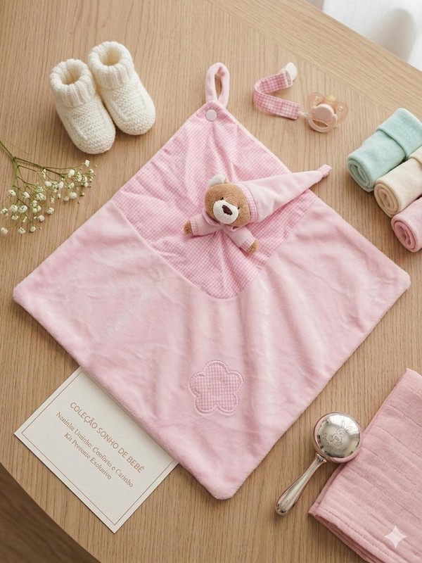 NANINHA ZIP BLANKET CETIM BABY ROSA