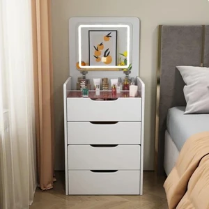 Penteadeira Smart com 3 Gavetas + Banco de Brinde – Elegância e Organização
