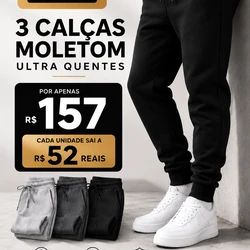 Kit 3 Calças Moletom Masculina