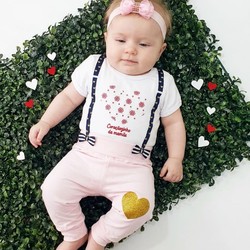 6640 CONJUNTO BODY E CALÇA CORAÇÃOZINHO BRANCO ROSA  LIVY