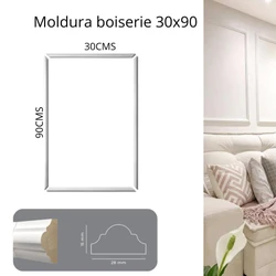 Kit Moldura Boiserie MDF Autocolante Branco
