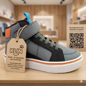TENIS FREESTYLE MINI GRAFITE/PRETO/LARANJA/CIANO KLIN 260069 