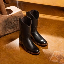Bota Texana Cano longo | Sola de Couro com Antiderrapante - Preto e Café + BRINDES