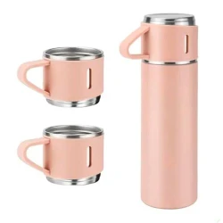 Garrafa Térmica 500ml em Aço Inoxidável com 3 Xícaras