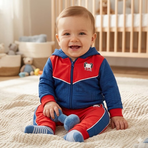 CONJUNTO LONGO COM CAPUZ MASCULINO BEBÊ AZUL TIGOR - 10210505