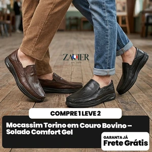 [COMPRE 1 E LEVE 2] Mocassim Torino em Couro Bovino – Solado Comfort Gel