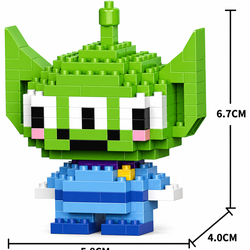 Mini Blocos de Montar Alienígena Espacial Pixelado Colecioná