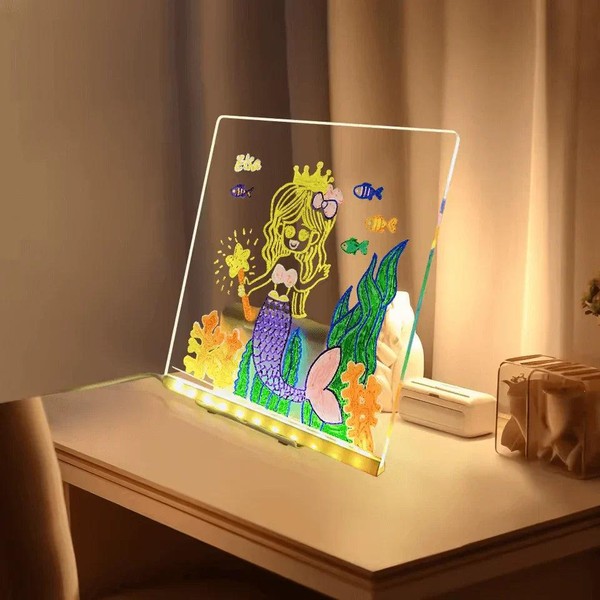 Quadro de Desenhos LED + 7 Canetinhas Grátis
