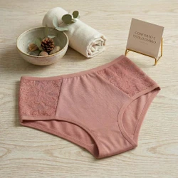 Kit Calcinha Plus Size Algodão Cintura Alta Cós Alto