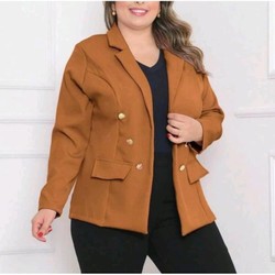 Blazer Alfaiataria Feminino Casaco Social Com 6 Botão 