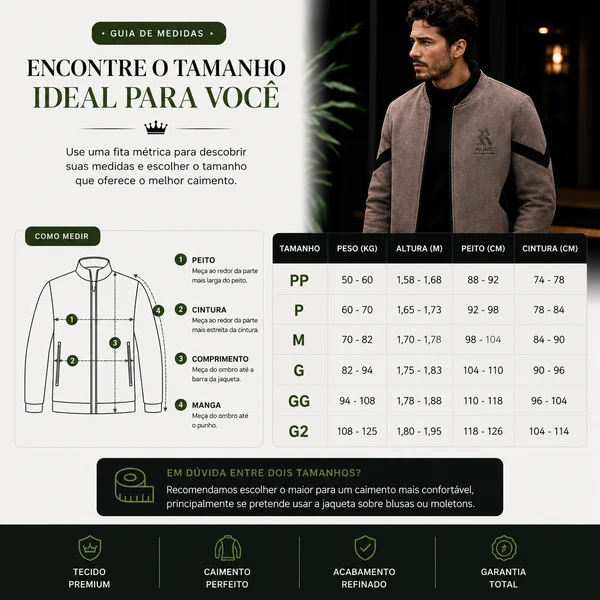 [LEVE 2 PAGUE 1] Jaqueta Masculina Monarch em Lã Premium (Presença de Homem Imponente)