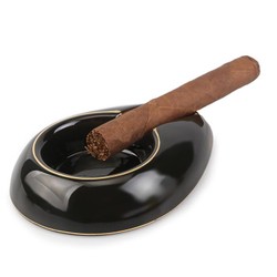 Cinzeiro de Ceramica para 1 Charuto Motier - Preto