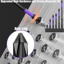 Chave de fenda magnética antiderrapante Bits, Phillips à prova de choque, Impact Bits, Hex Shank, Alloy Steel Bits, Adequado para ferramentas elétricas, 6 pcs, 12 pcs