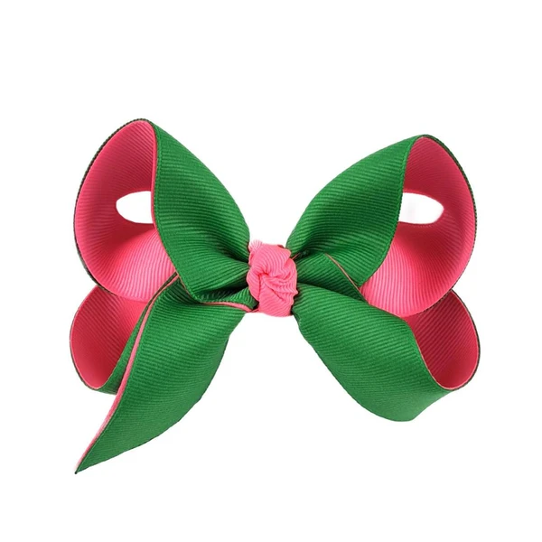 Laço de Cabelo - Duplo Verde e Rosa Neon