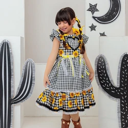 Vestido Junino – Xadrez Floral Com Coração Bordado - Preto