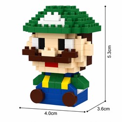Mini Blocos de Montar Luigi Pixelado Colecionável - 164 Peça