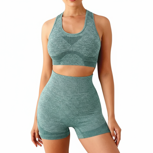 Conjunto fitness feminino modelador para academia, focado em valorização da silhueta, conforto e desempenho nos treinos.