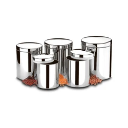 Conjunto de Potes para Mantimentos com Tampa Brinox Suprema 5 Peças Aço Inox