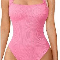 Body Feminino Modelador Canelado Sem Costura com Decote Quadrado