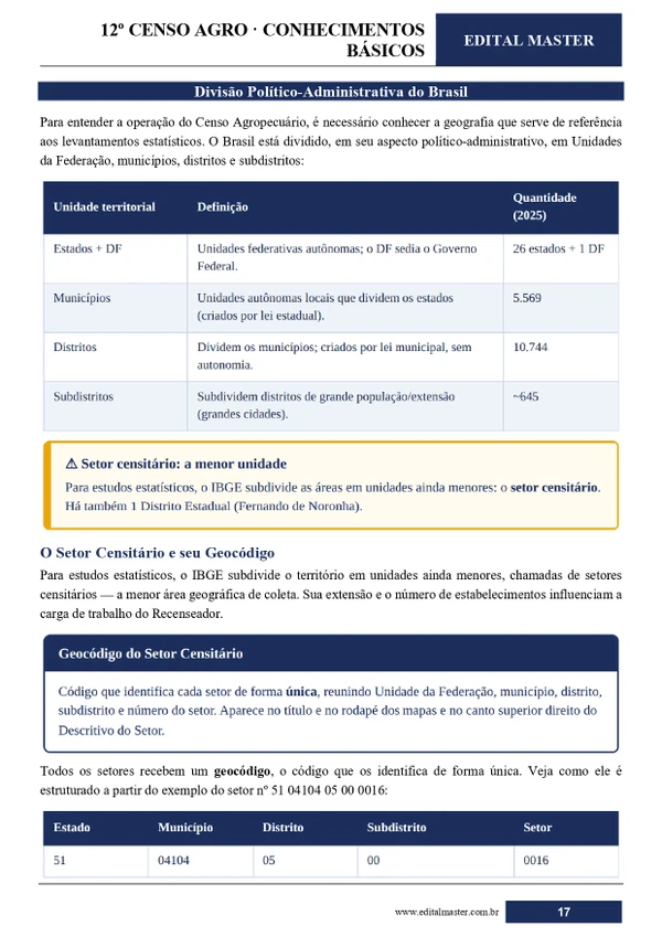 IBGE -AGENTE CENSITÁRIO REGIONAL (ACR)
